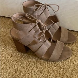 Beige Heeled Sandals